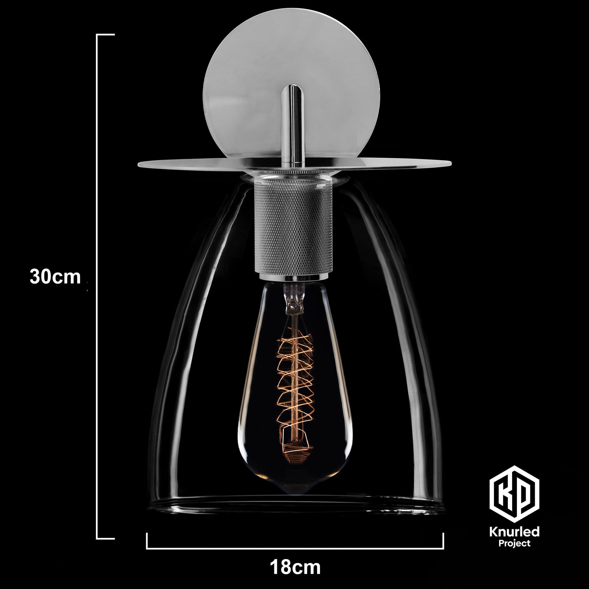 Chrome Disc Wall Light + Bell Shade product shot