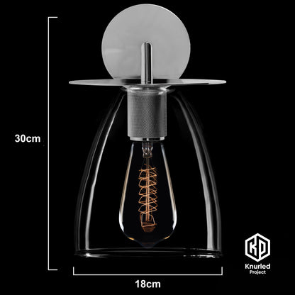 Chrome Disc Wall Light + Bell Shade product shot