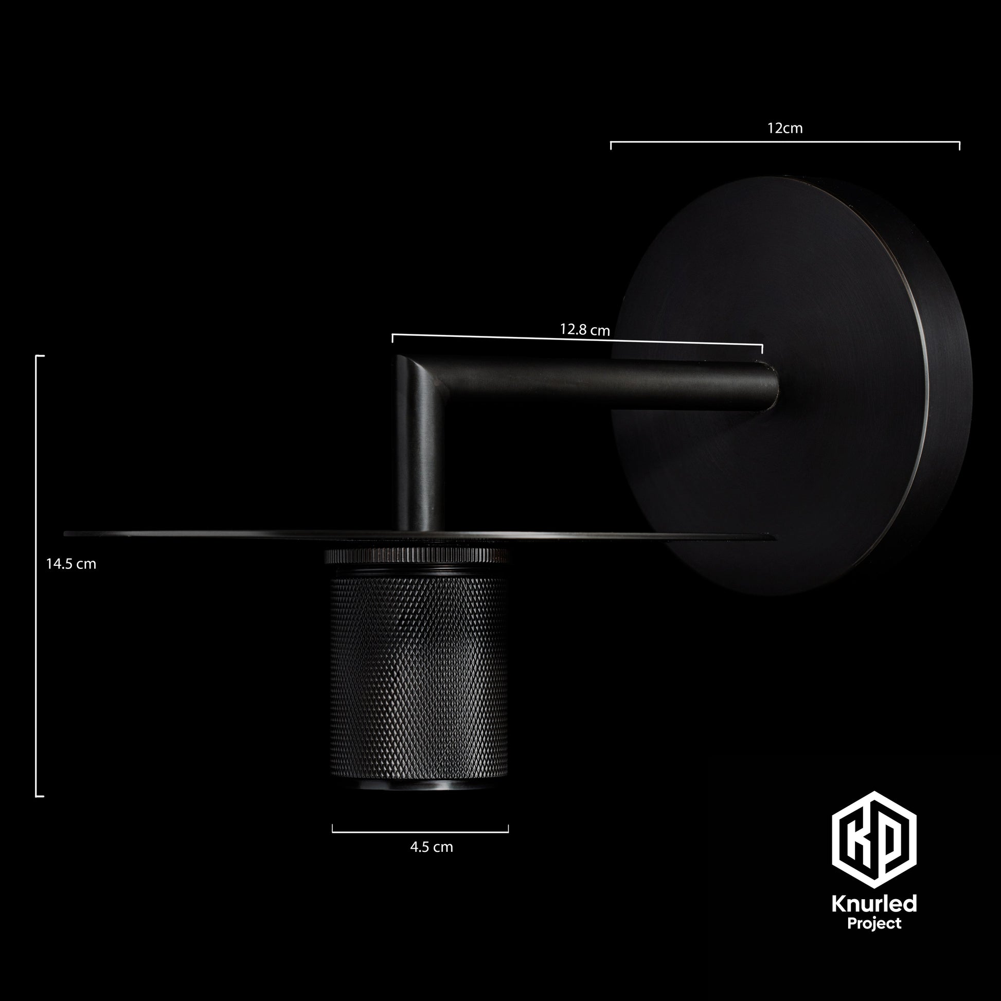 Matte Black Disc Wall Light + Diamond Shade product shot