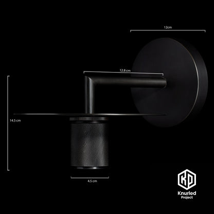 Matte Black Disc Wall Light + Diamond Shade product shot