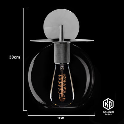 Chrome Disc Wall Light + Globe Shade product shot