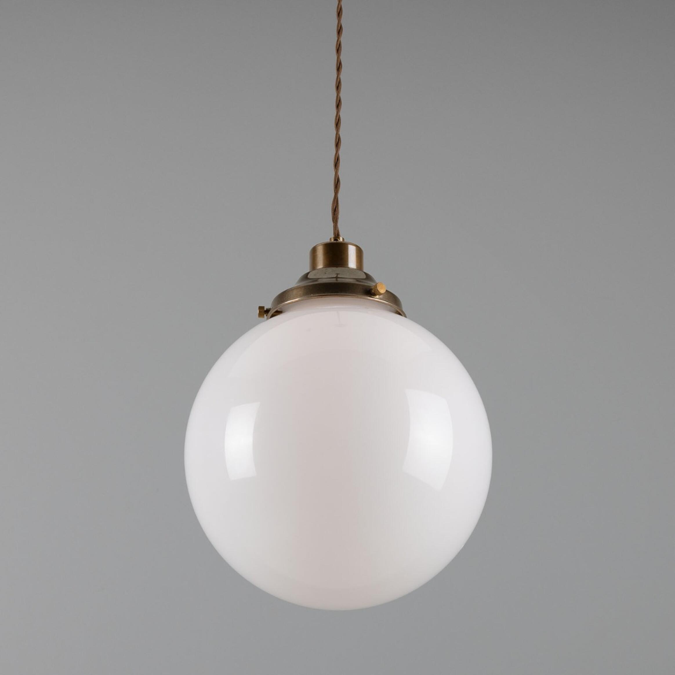 Gentry Opal Glass Globe Pendant Light 25cm