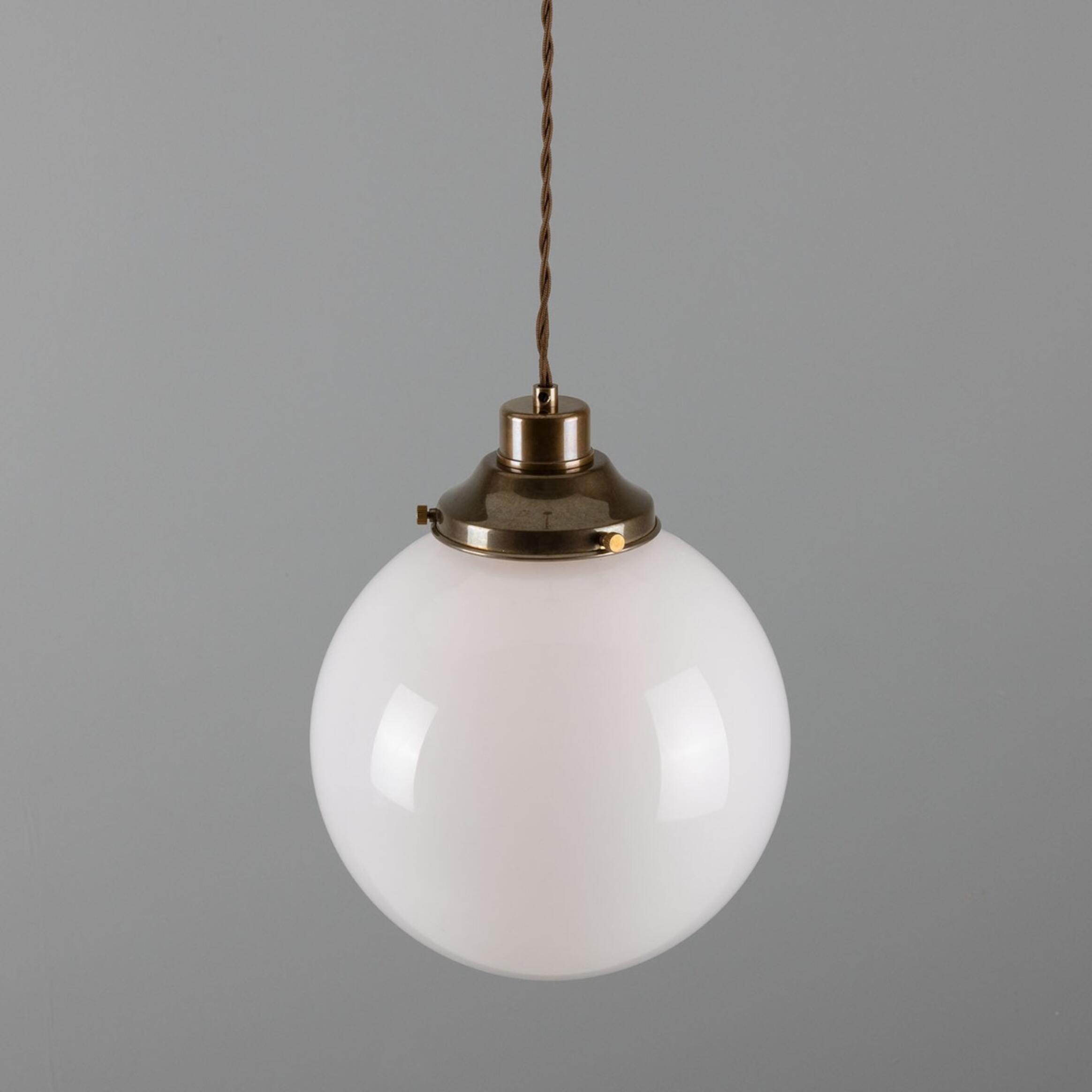 Gentry Opal Glass Globe Pendant Light 25cm