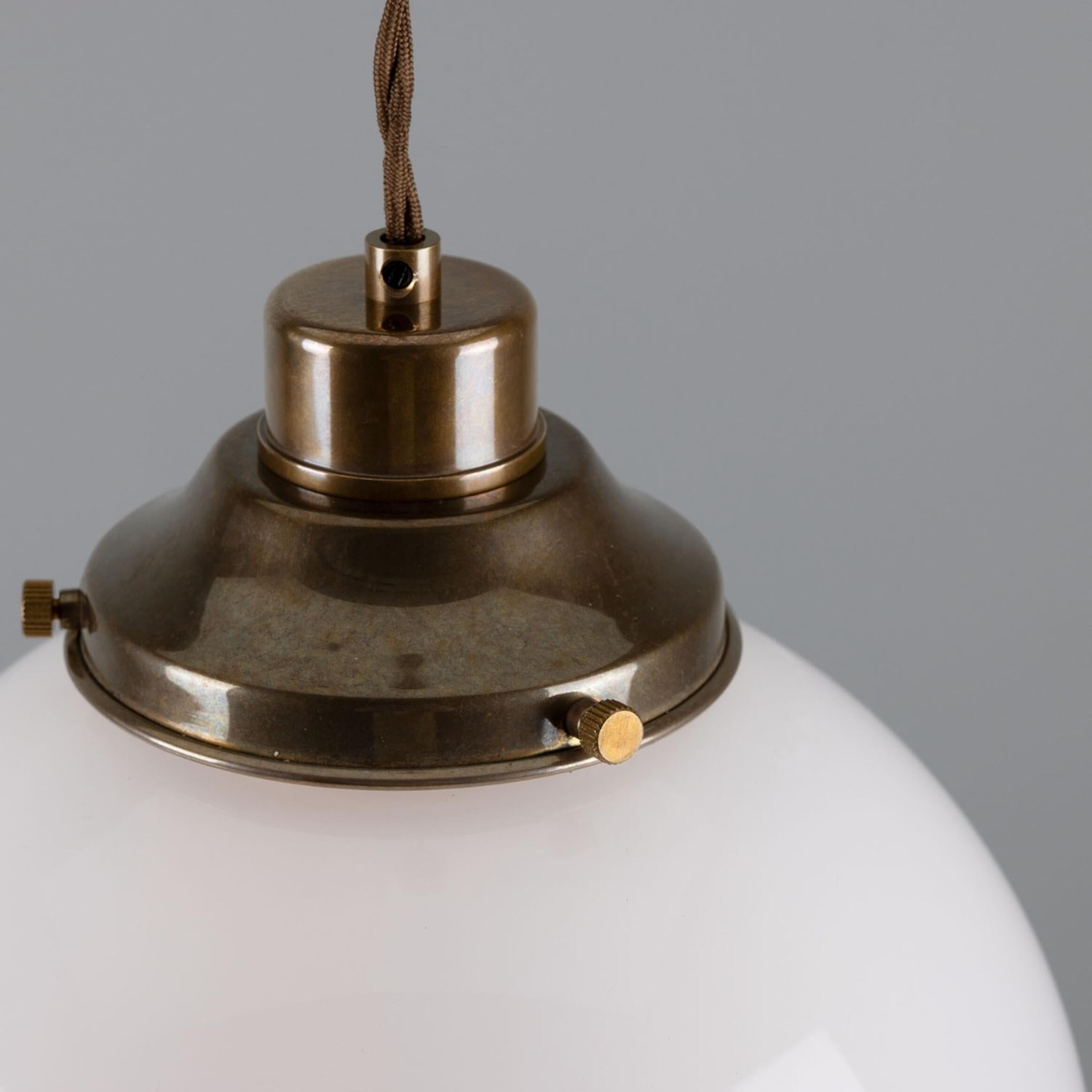 Gentry Opal Glass Globe Pendant Light 25cm