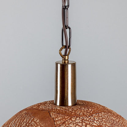Kauri Organic Ceramic Dome Pendant Light 37cm, Red Iron