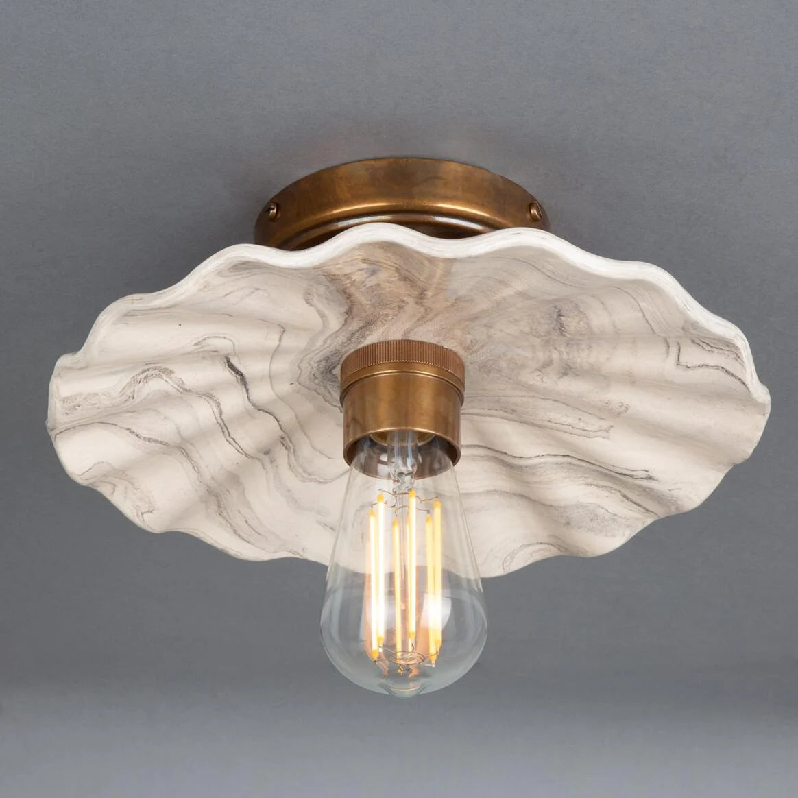 Kapok Marbled Ceramic Ceiling Light 27cm