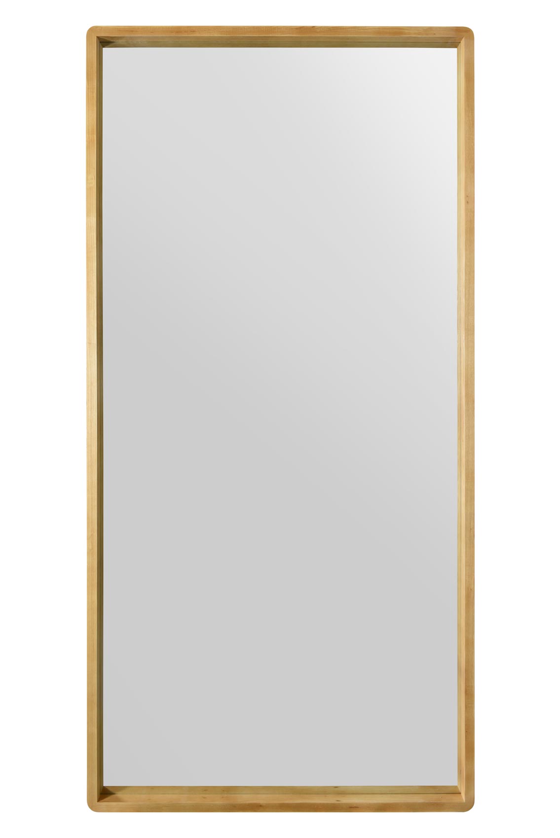 Scandi Elegance - 71" X 35" (180CM X 90CM) Solid Oak Rounded Corner Leaner Mirror-2