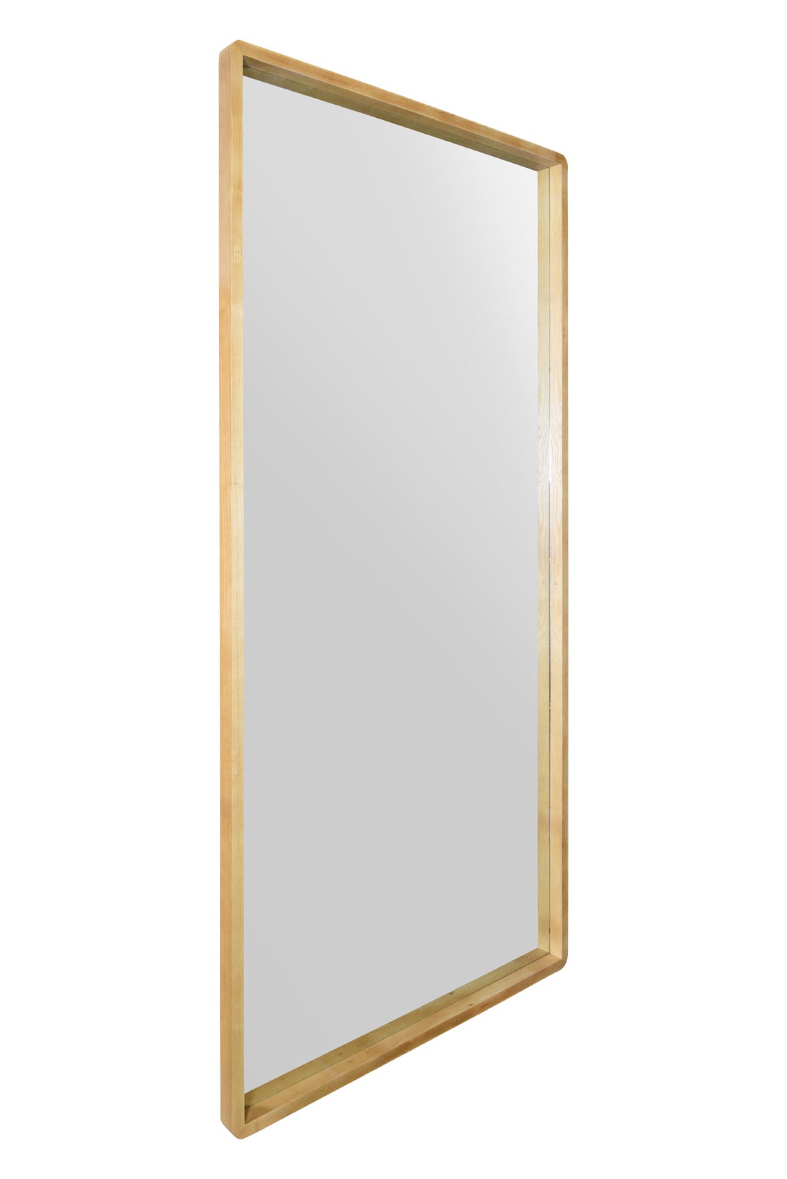 Scandi Elegance - 71" X 35" (180CM X 90CM) Solid Oak Rounded Corner Leaner Mirror-3