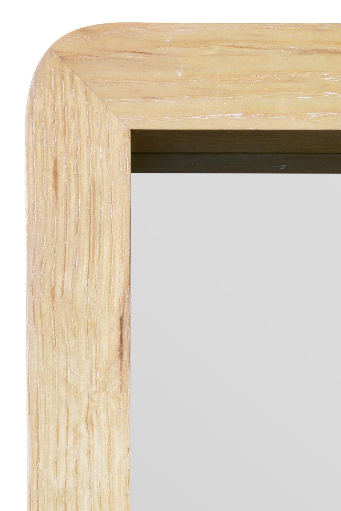 Scandi Elegance - 71" X 35" (180CM X 90CM) Solid Oak Rounded Corner Leaner Mirror-6