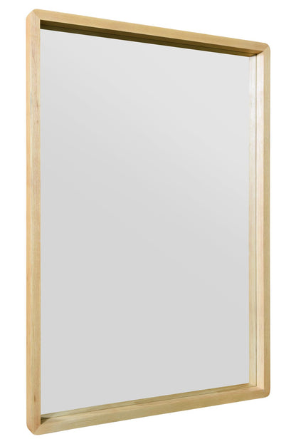 Scandi Chic Solid Oak Rounded Corner Wall Mirror 39" X 27.5" (100CM X 70CM)-3