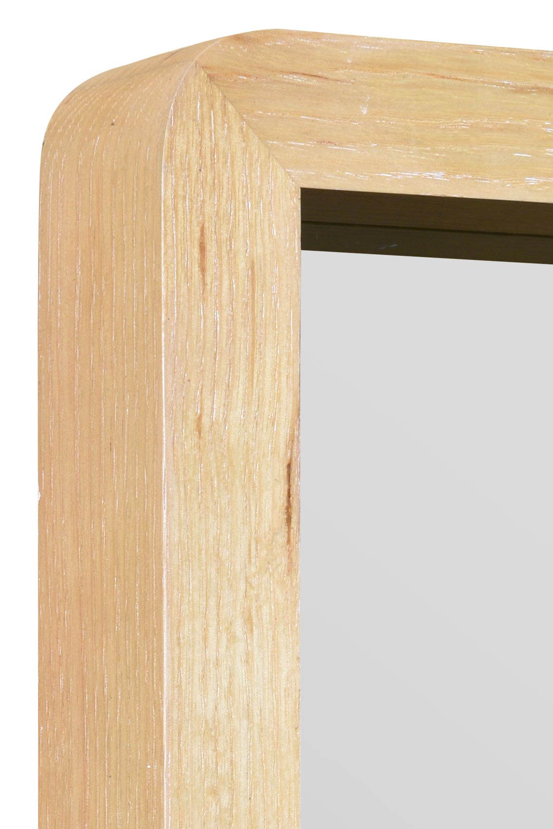 Scandi Chic Solid Oak Rounded Corner Wall Mirror 39" X 27.5" (100CM X 70CM)-7