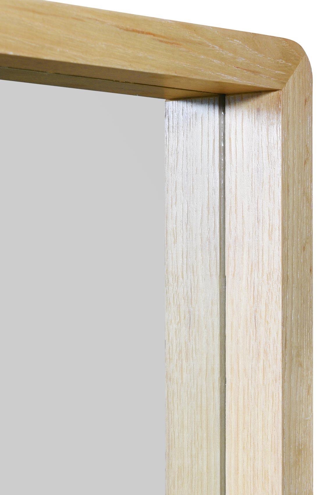 Scandi Chic Solid Oak Rounded Corner Wall Mirror 39" X 27.5" (100CM X 70CM)-8