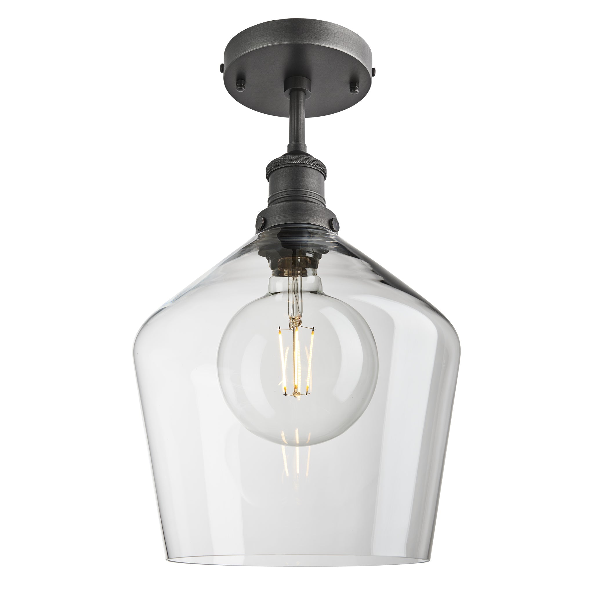 Brooklyn Glass Schoolhouse Flush Mount - 10 Inch , Product Shot