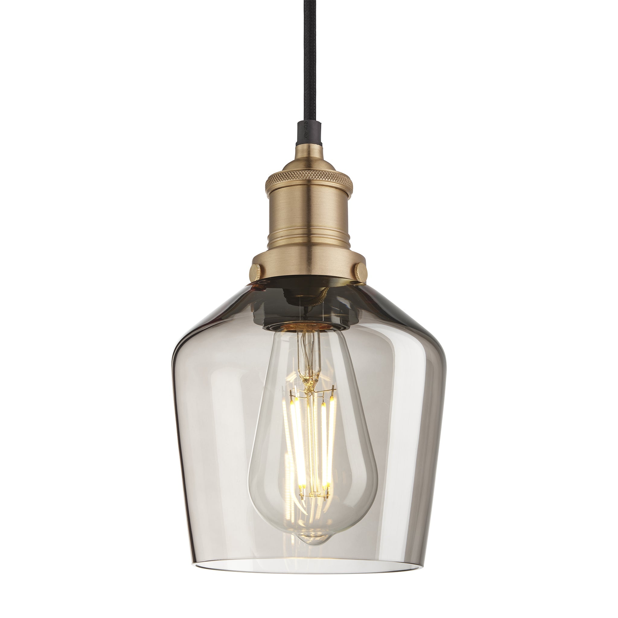 Brooklyn Smoked Glass Schoolhouse Pendant - 5.5 Inch , Product Shot