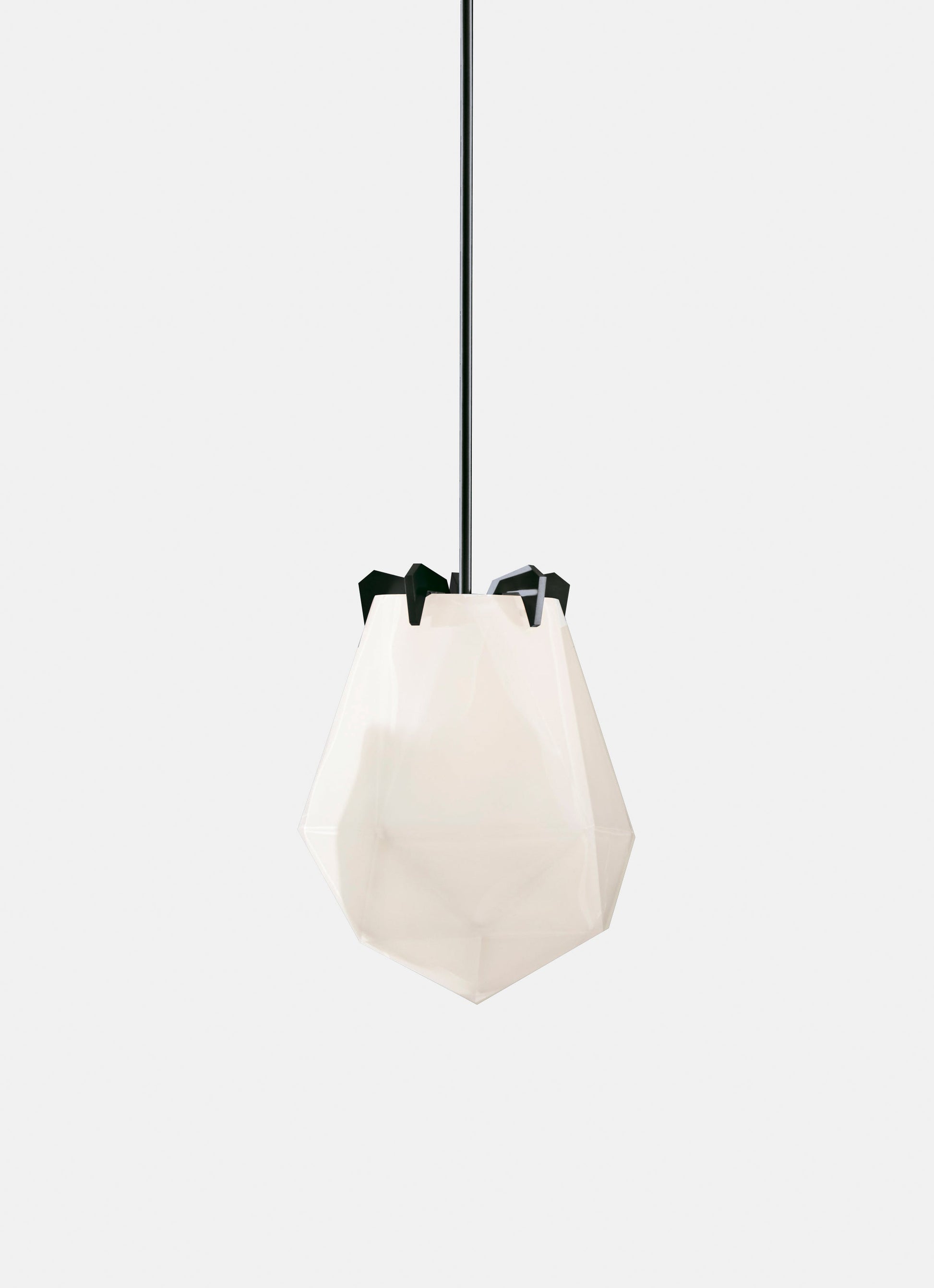 BRIOLETTE LARGE PENDANT ALABASTER WHITE GLASS BLACKENED STEEL FINISH 