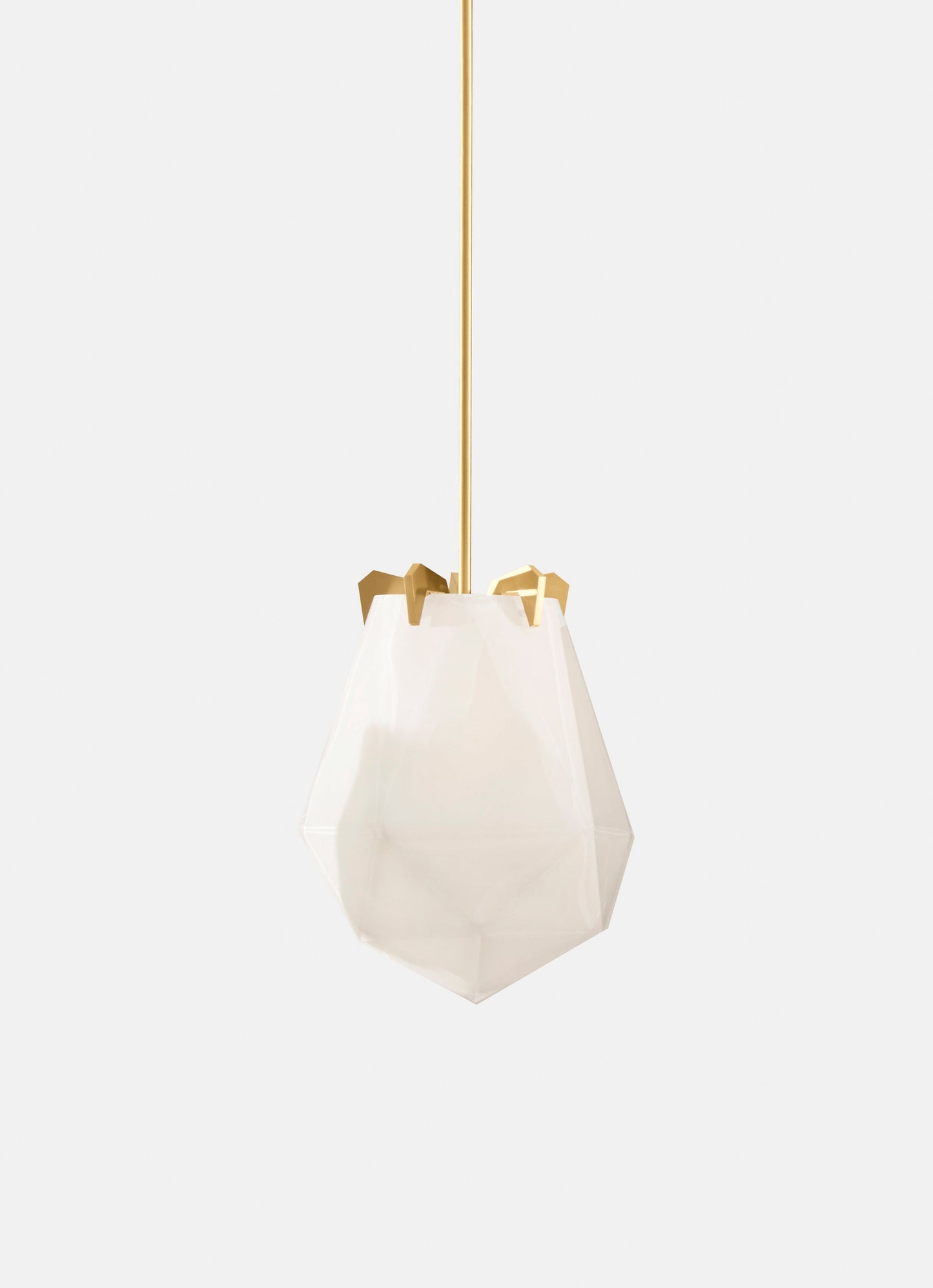 BRIOLETTE LARGE PENDANT ALABASTER WHITE GLASS SATIN BRASS FINISH 