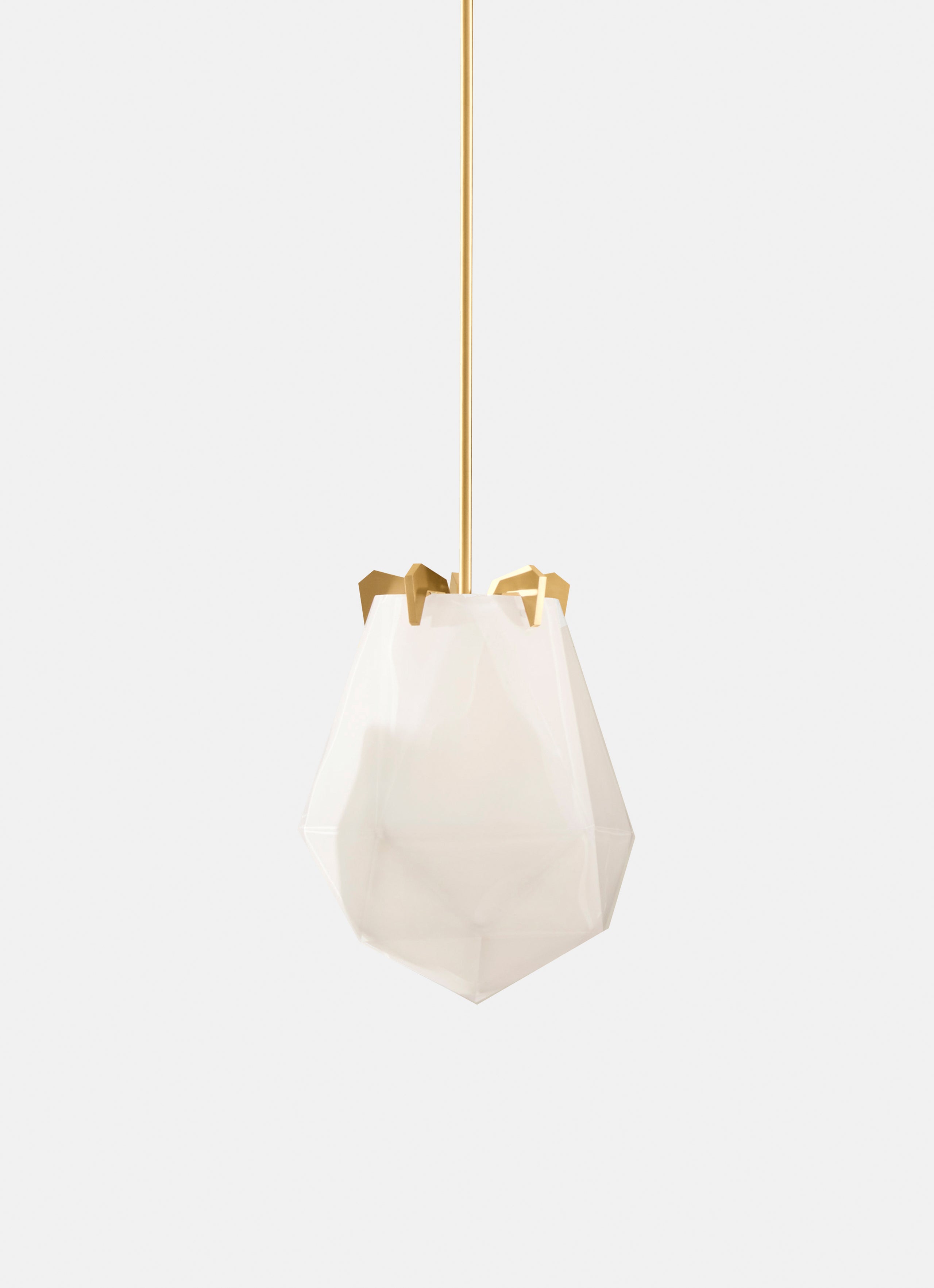BRIOLETTE LARGE PENDANT ALABASTER WHITE GLASS SATIN BRASS FINISH 