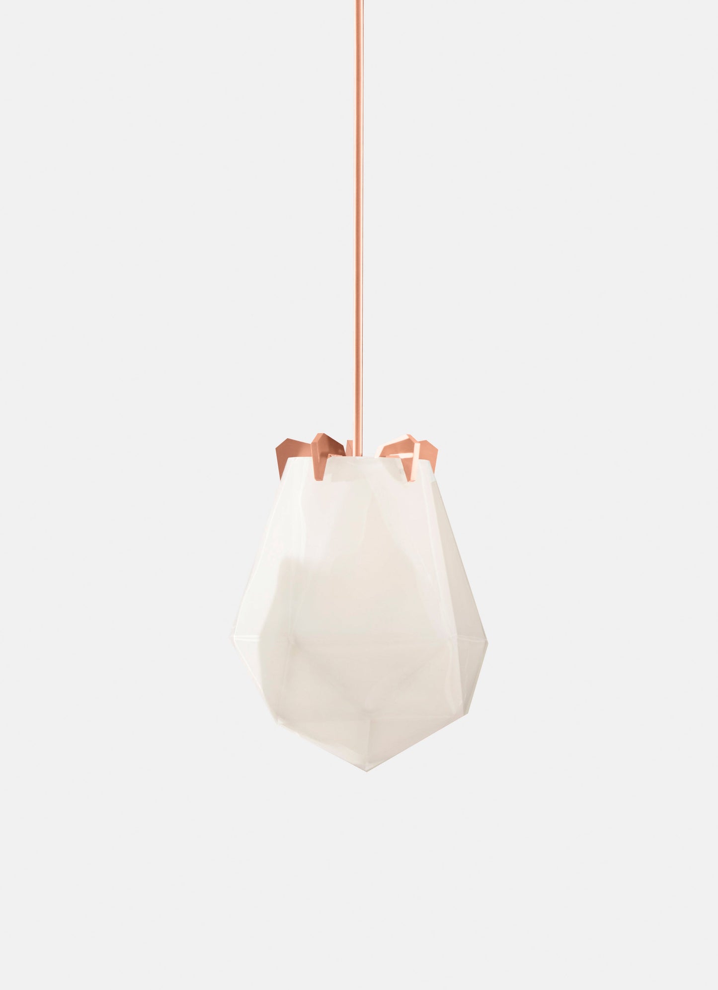 BRIOLETTE LARGE PENDANT ALABASTER WHITE GLASS SATIN COPPER FINISH 