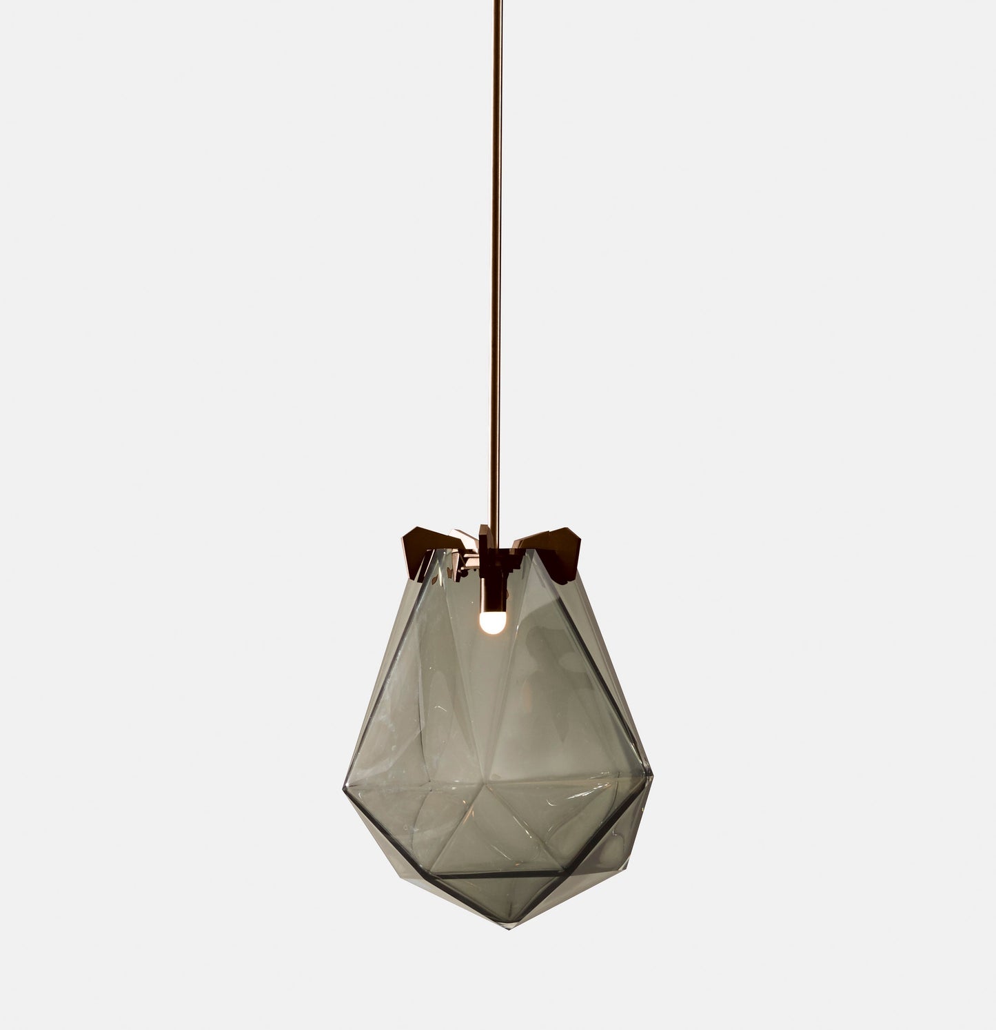 BRIOLETTE LARGE PENDANT SMOKED GRAY GLASS SATIN BRONZE FINISH 