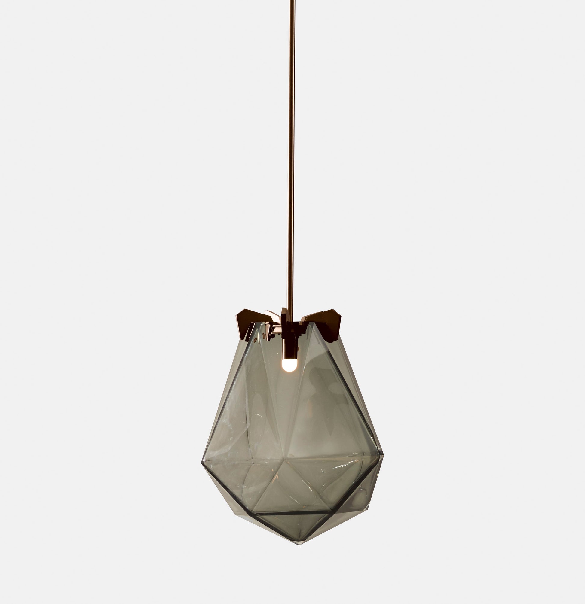 BRIOLETTE LARGE PENDANT SMOKED GRAY GLASS SATIN BRONZE FINISH 