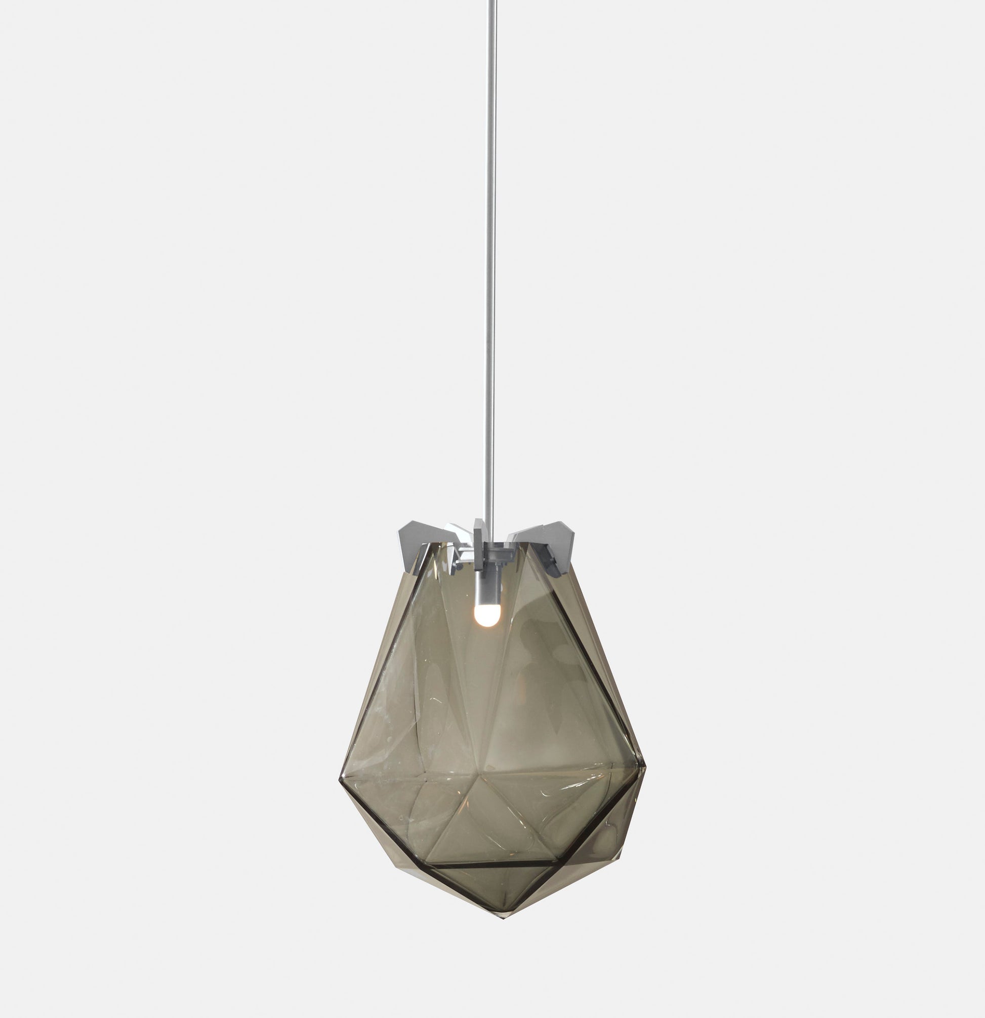 BRIOLETTE LARGE PENDANT SMOKED GRAY GLASS SATIN NICKEL FINISH 