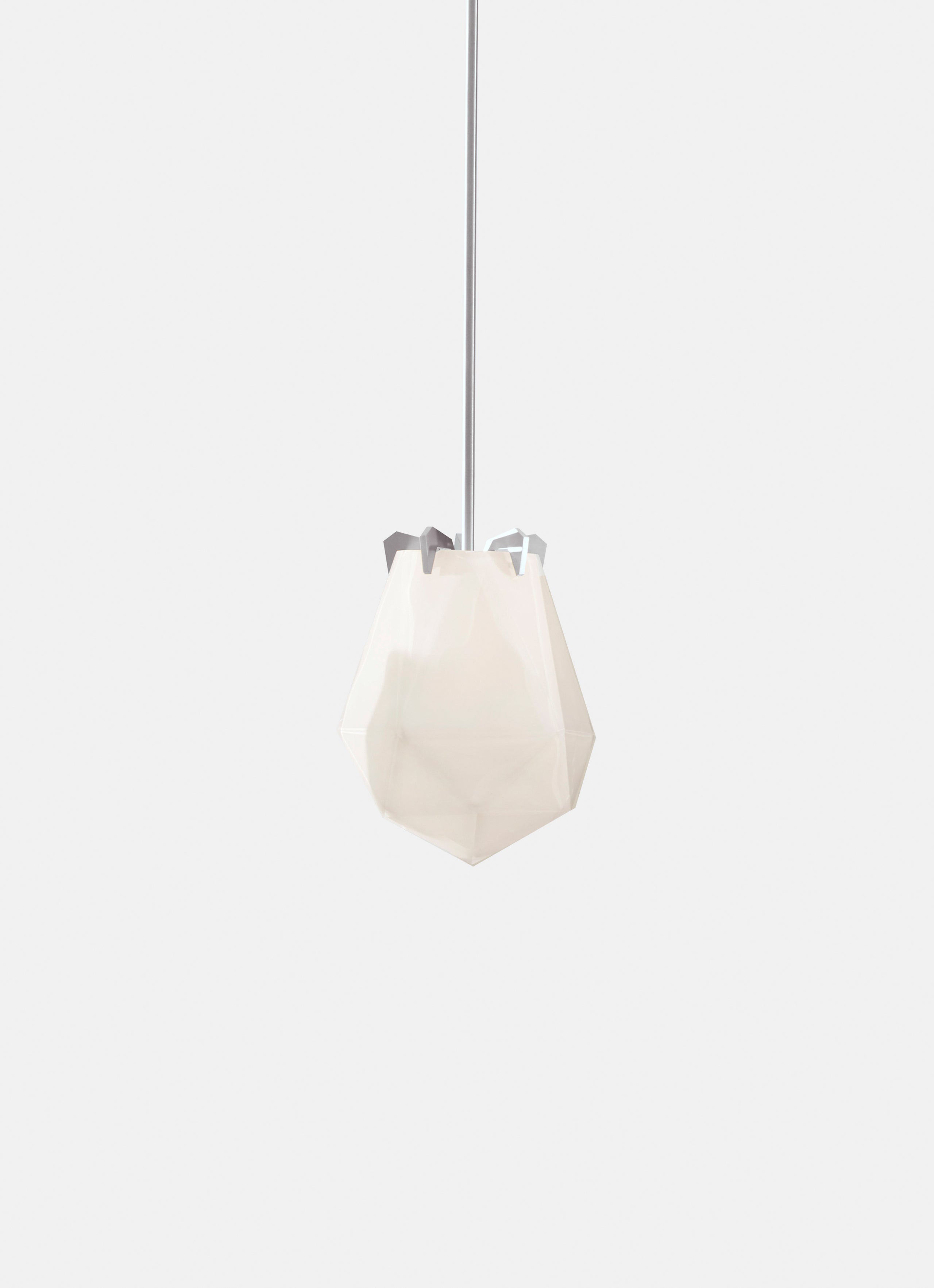 BRIOLETTE SMALL PENDANT ALABASTER WHITE GLASS SATIN NICKEL FINISH 