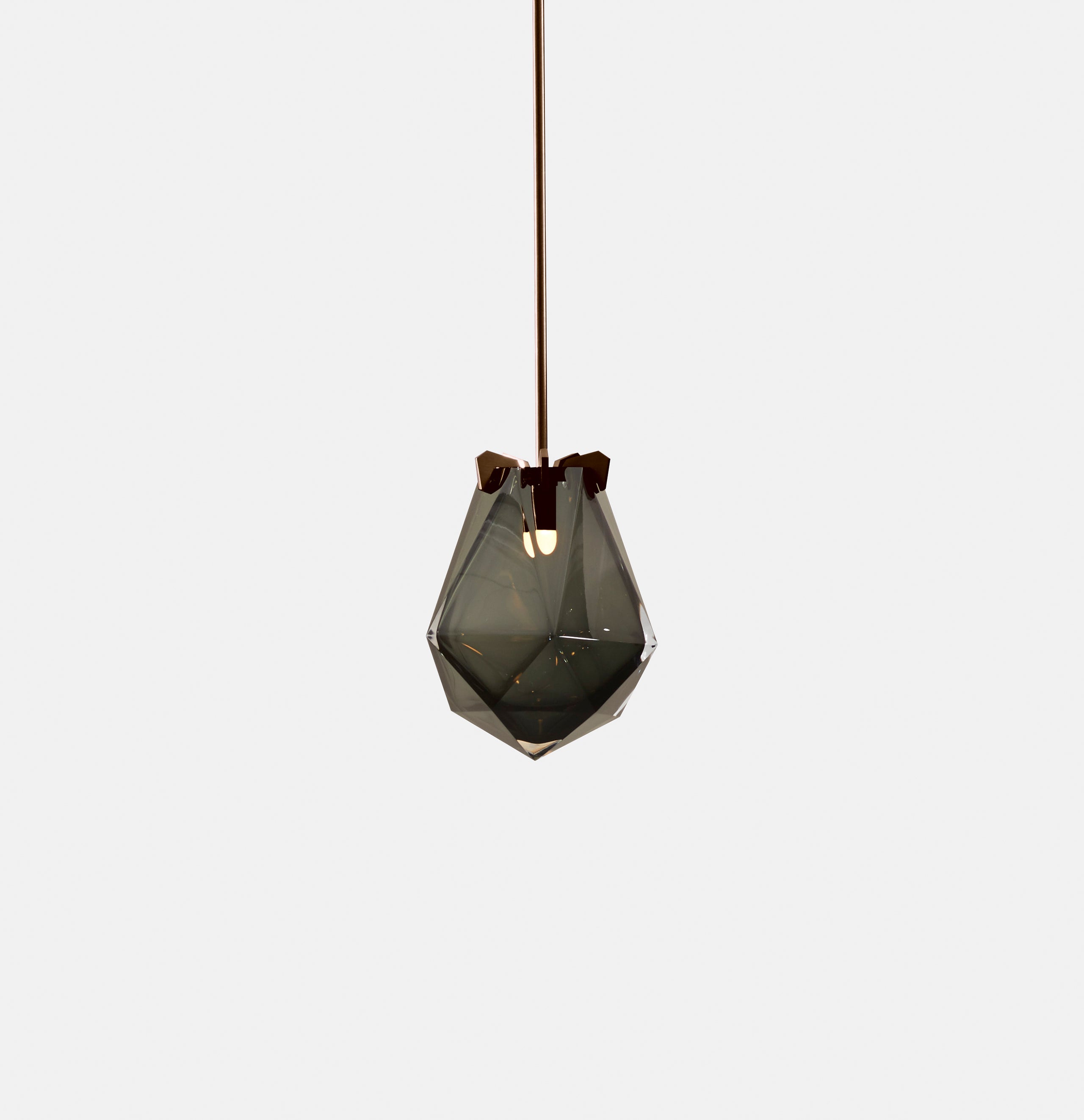 BRIOLETTE SMALL PENDANT SMOKED GRAY GLASS SATIN BRONZE FINISH 