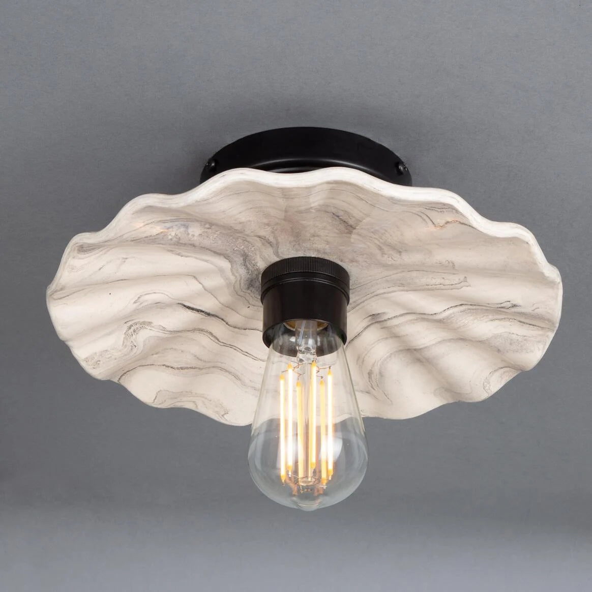 Kapok Marbled Ceramic Ceiling Light 27cm