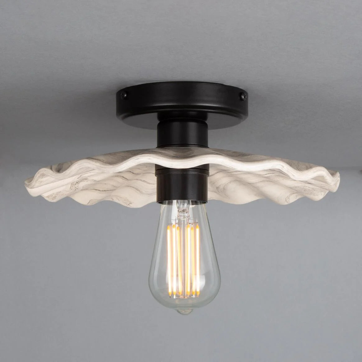 Kapok Marbled Ceramic Ceiling Light 27cm
