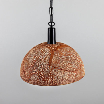 Kauri Organic Ceramic Dome Pendant Light 37cm, Red Iron