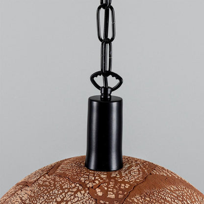 Kauri Organic Ceramic Dome Pendant Light 37cm, Red Iron
