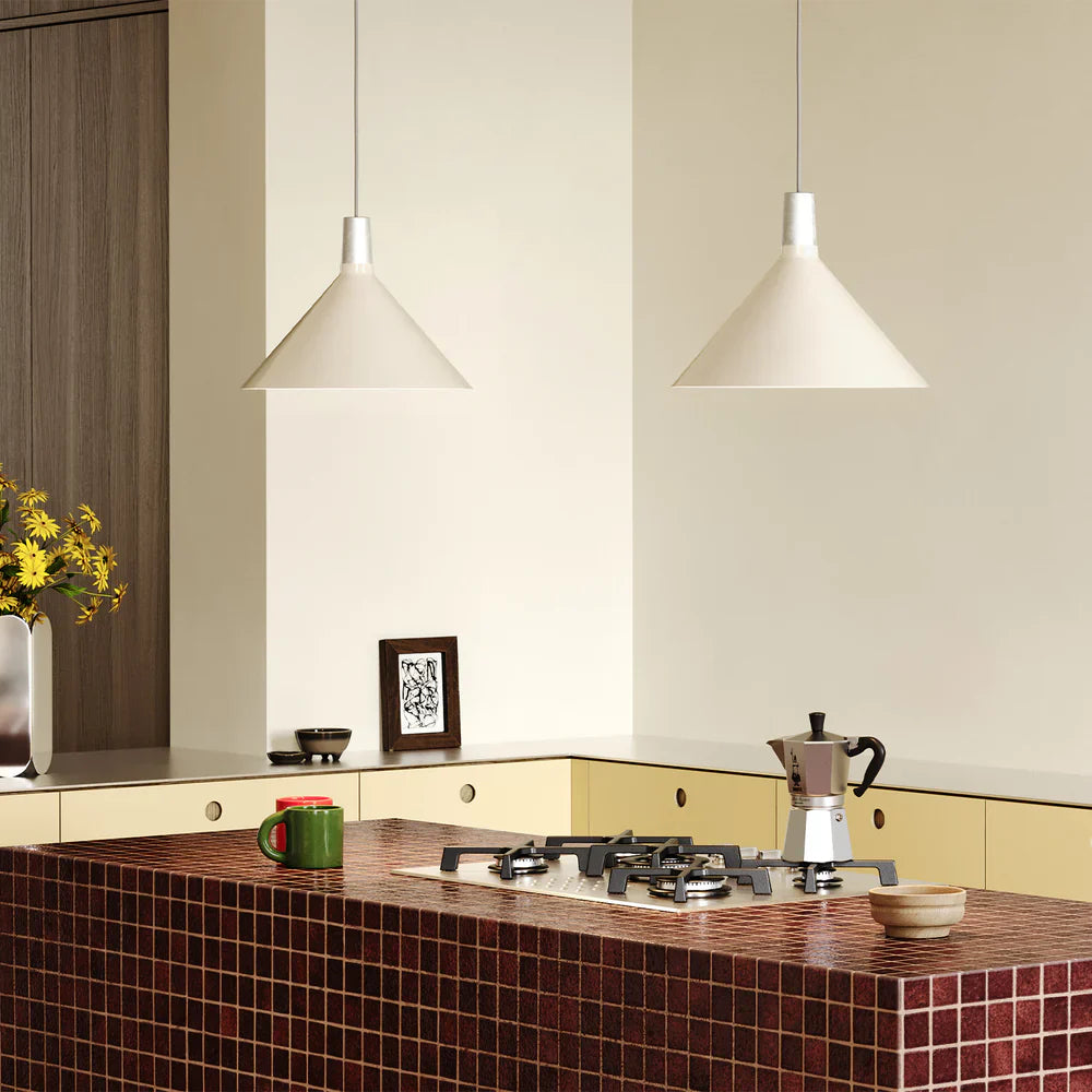 Bower Pendant Medium with Sphere IV White Lifestyle 1