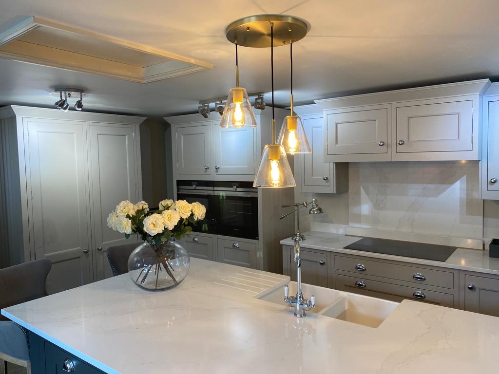 knurled 3 drop pendant cone shade brass product photo 3
