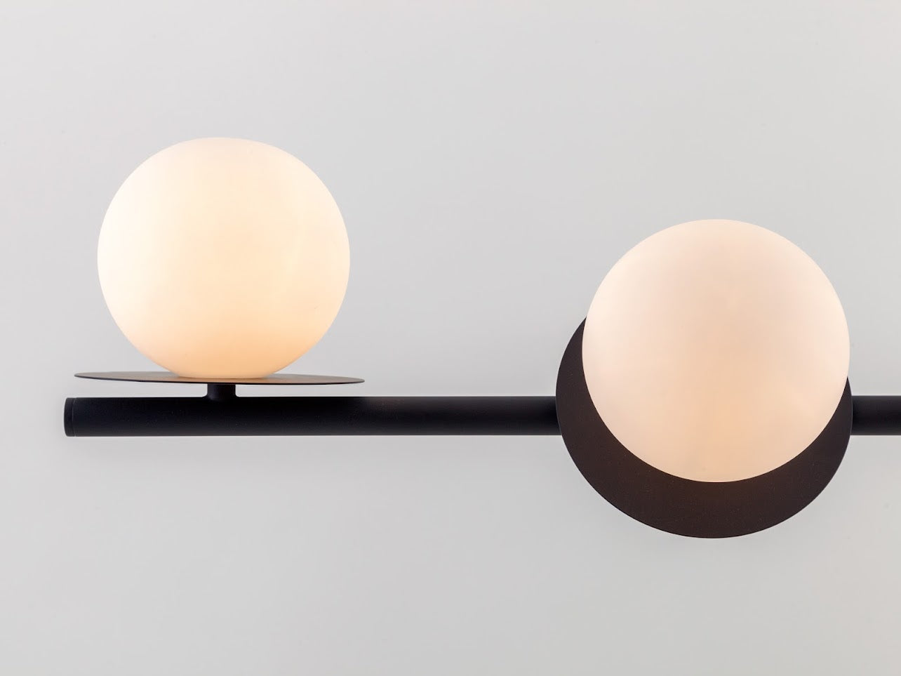 Charcoal Grey Opal Disk Ceiling Light detailed lamp shade dimmed 