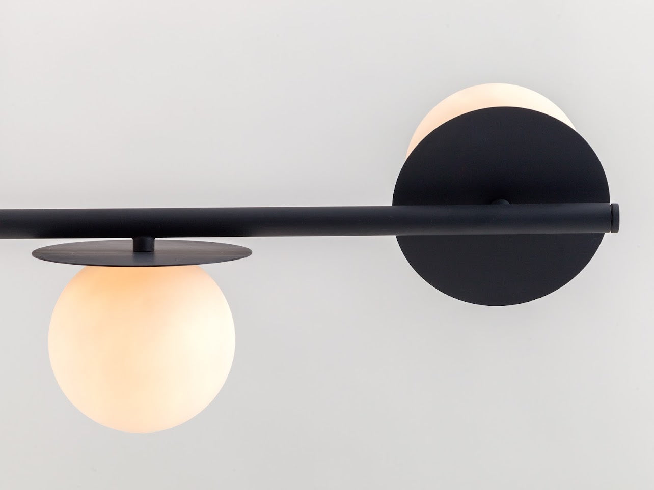 Charcoal Grey Opal Disk Ceiling Light backside 