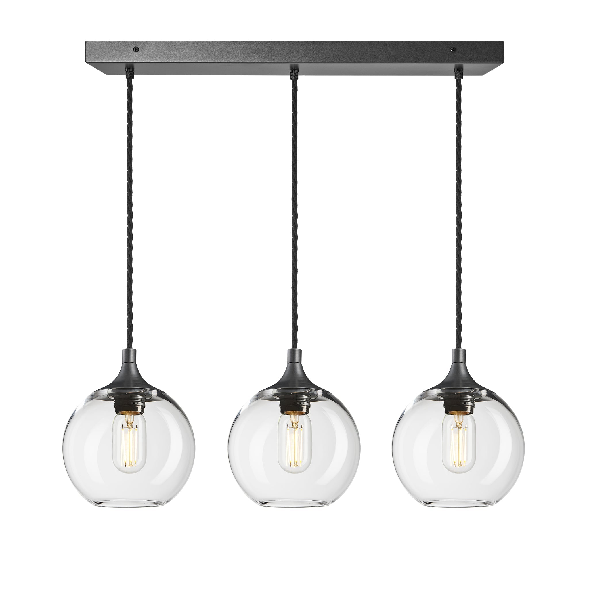 Chelsea Glass Globe 3 Wire Cluster Lights - 7 inch , Product Shot