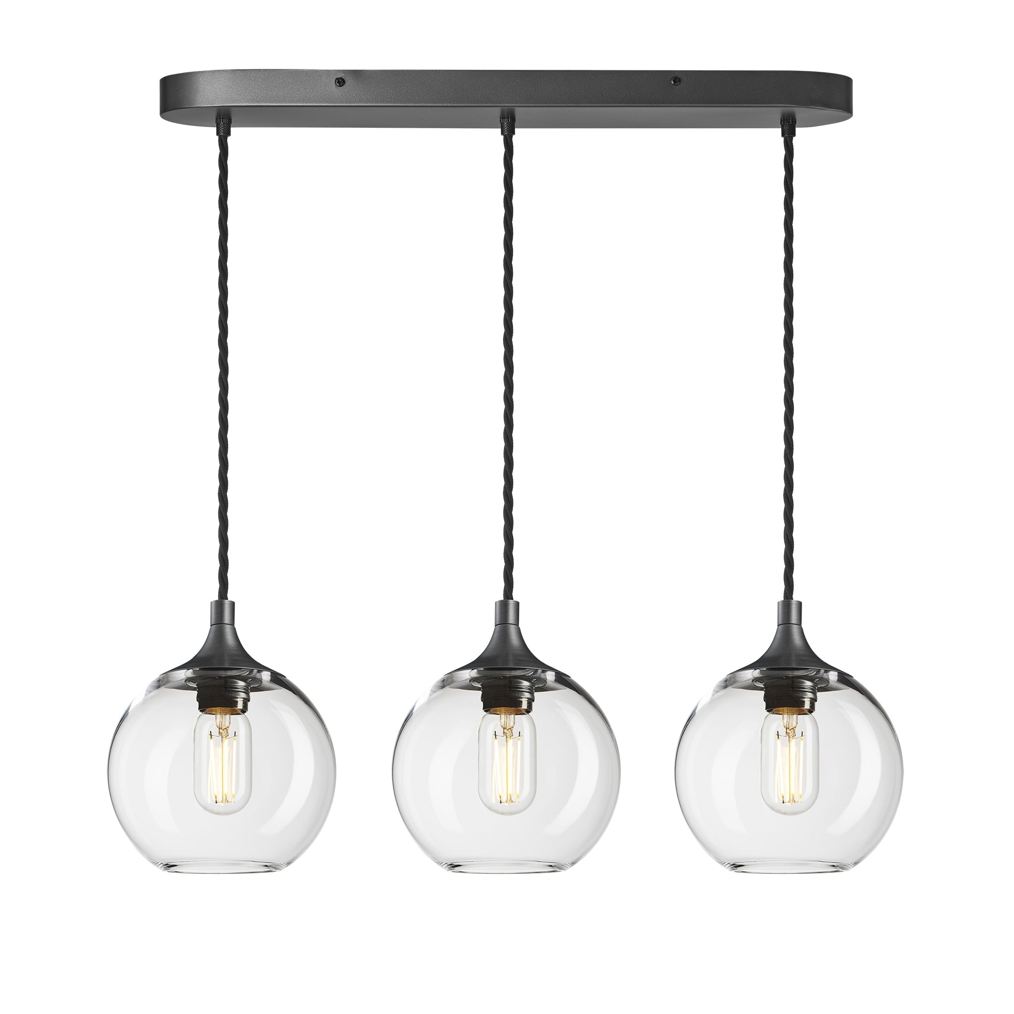 Chelsea Glass Globe 3 Wire Oval Cluster Lights - 7 inch , Product Shot