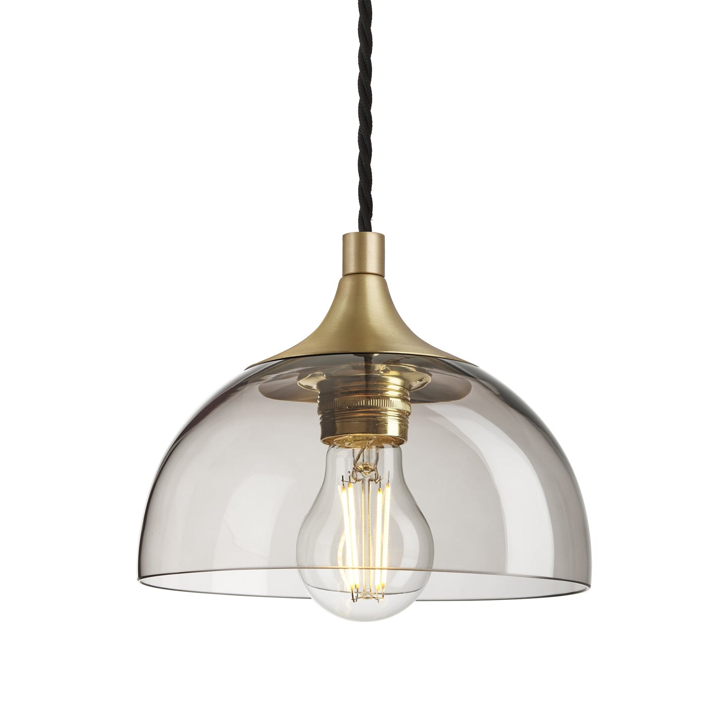 Chelsea Smoked Glass Dome Pendant - 8 Inch , Product Shot