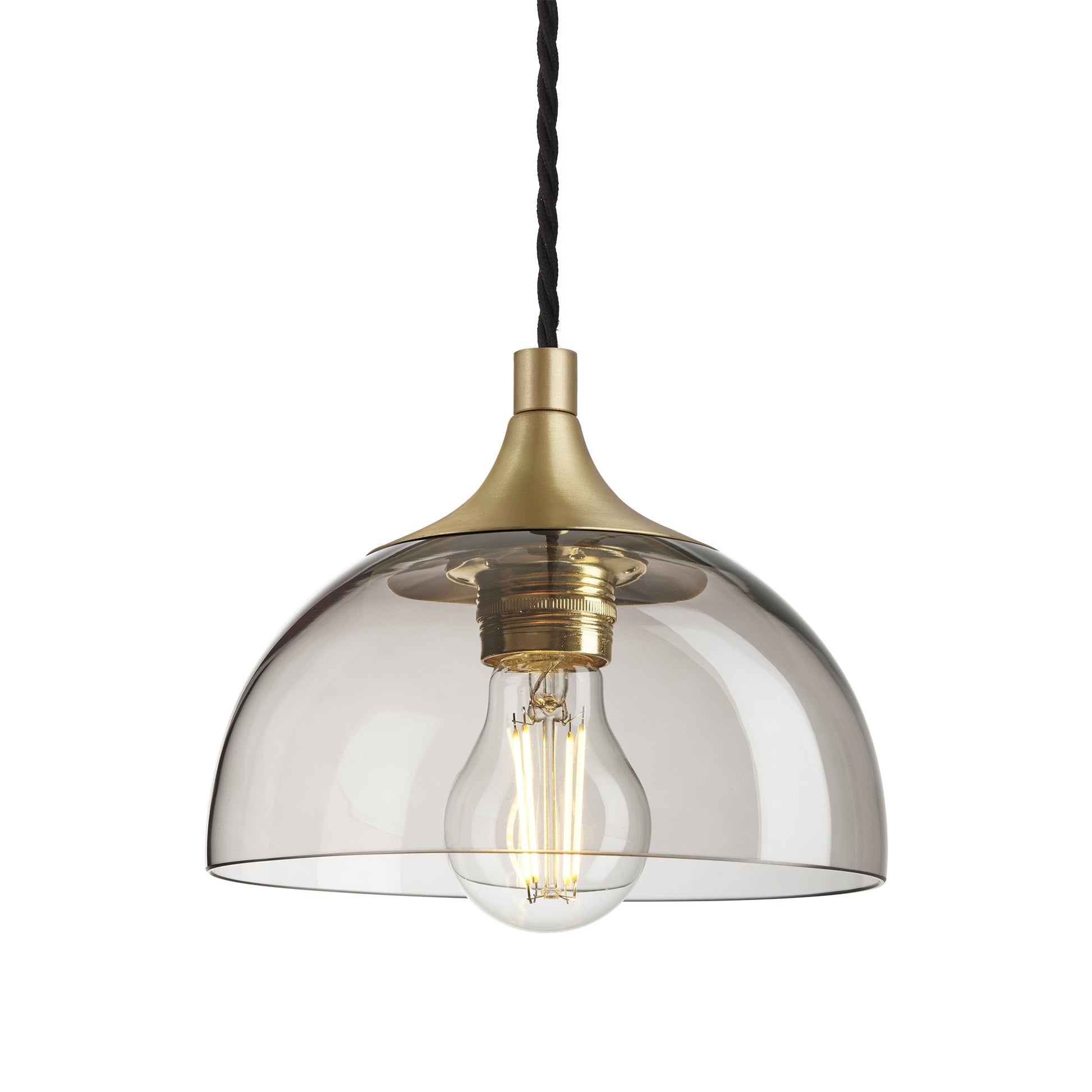 Chelsea Smoked Glass Dome Pendant - 8 Inch , Product Shot