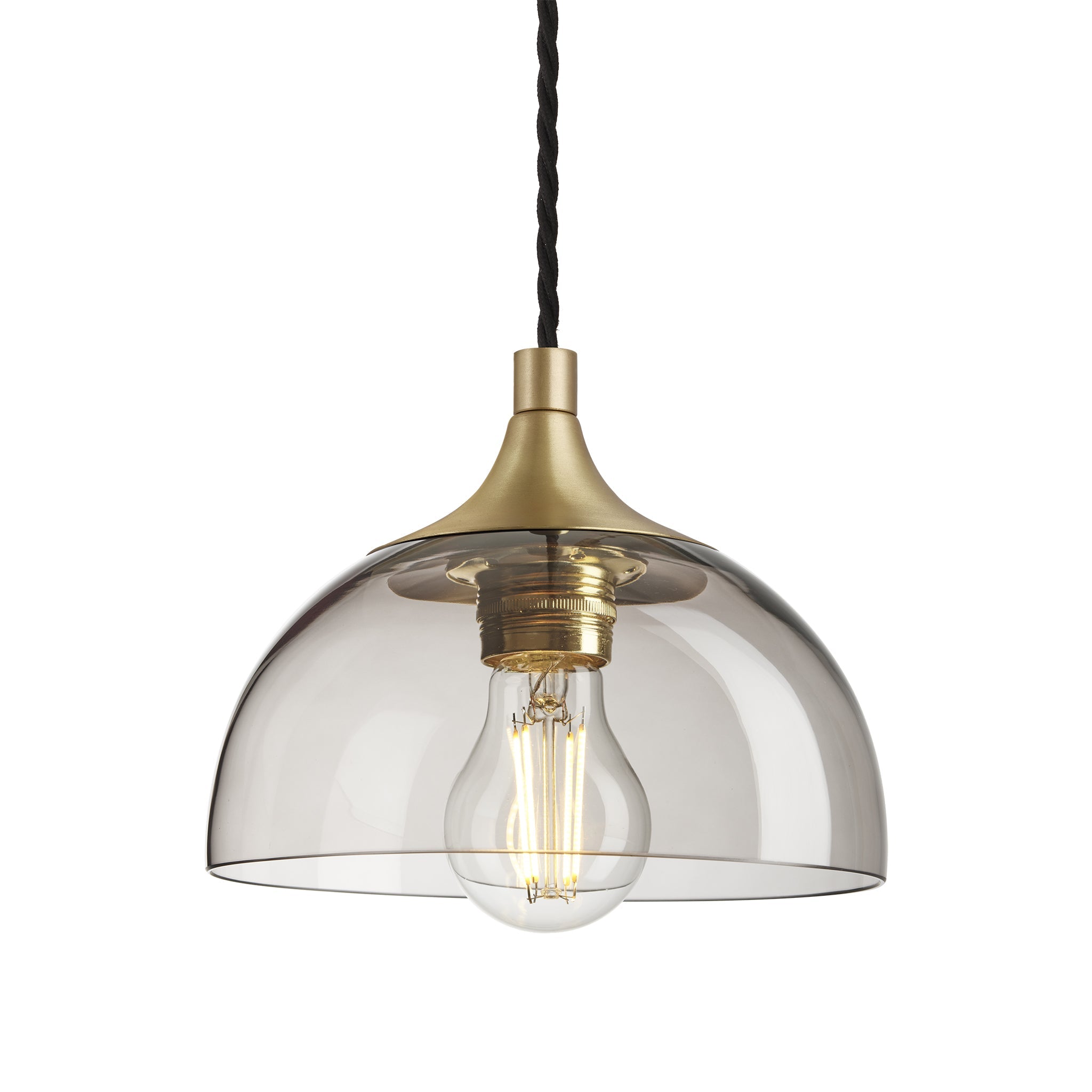 Chelsea Smoked Glass Dome Pendant - 8 Inch , Product Shot