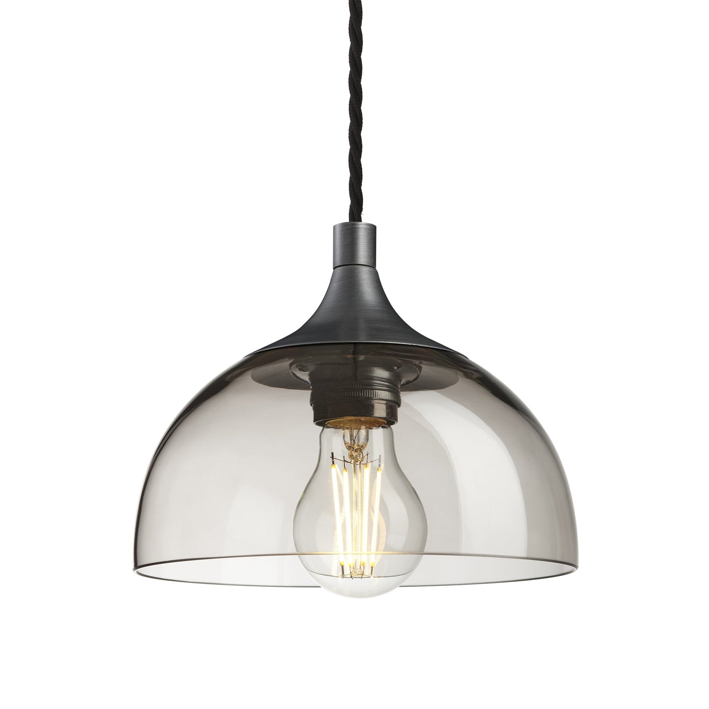 Chelsea Smoked Glass Dome Pendant - 8 Inch , Product Shot