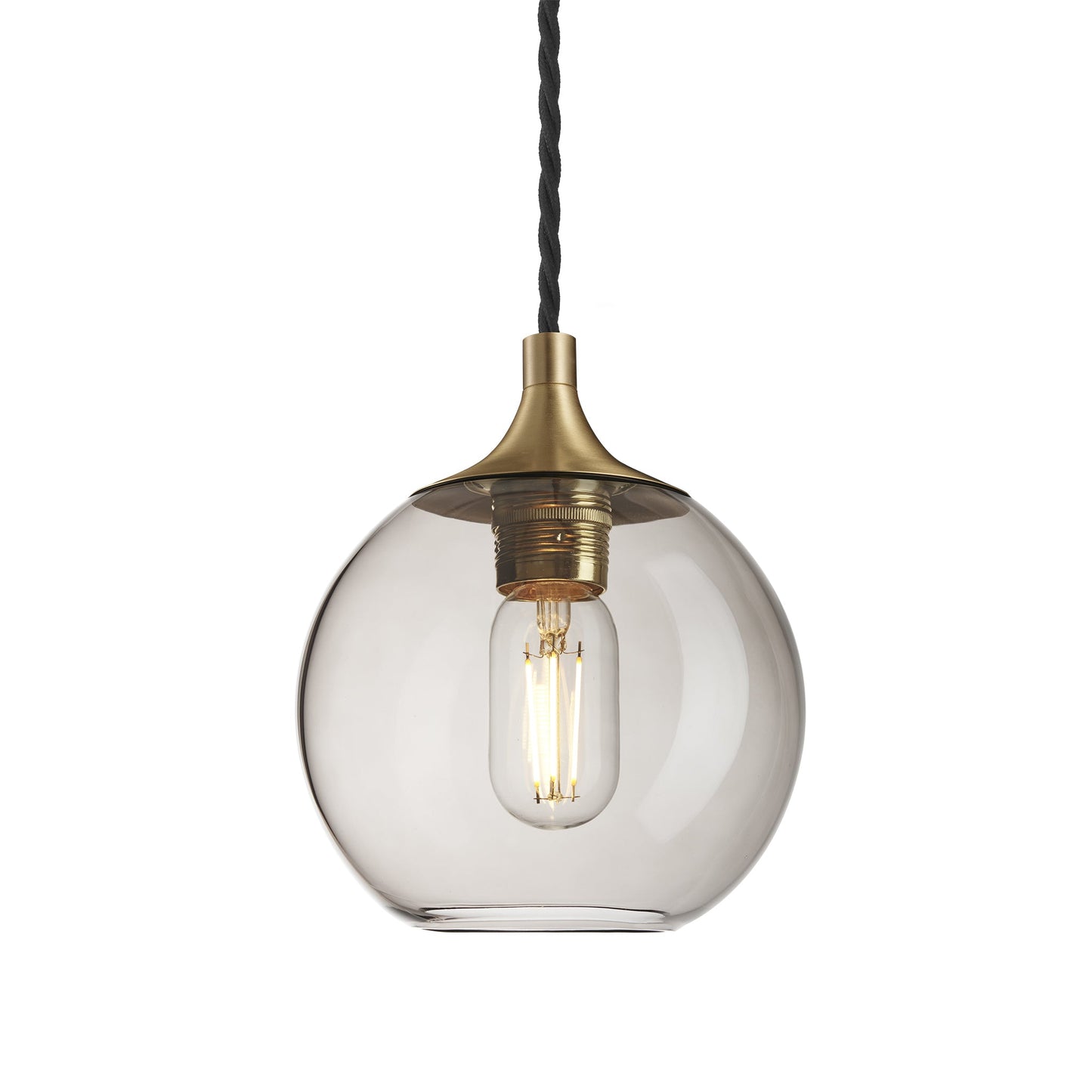 Chelsea Smoked Glass Globe Pendant - 7 Inch , Product Shot