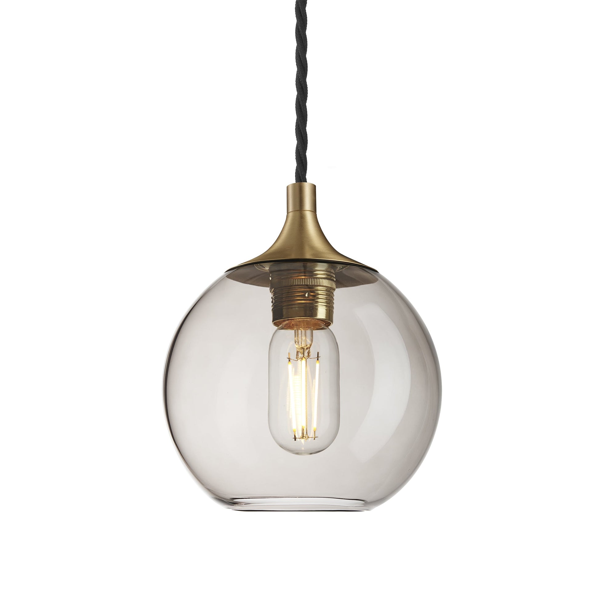 Chelsea Smoked Glass Globe Pendant - 7 Inch , Product Shot