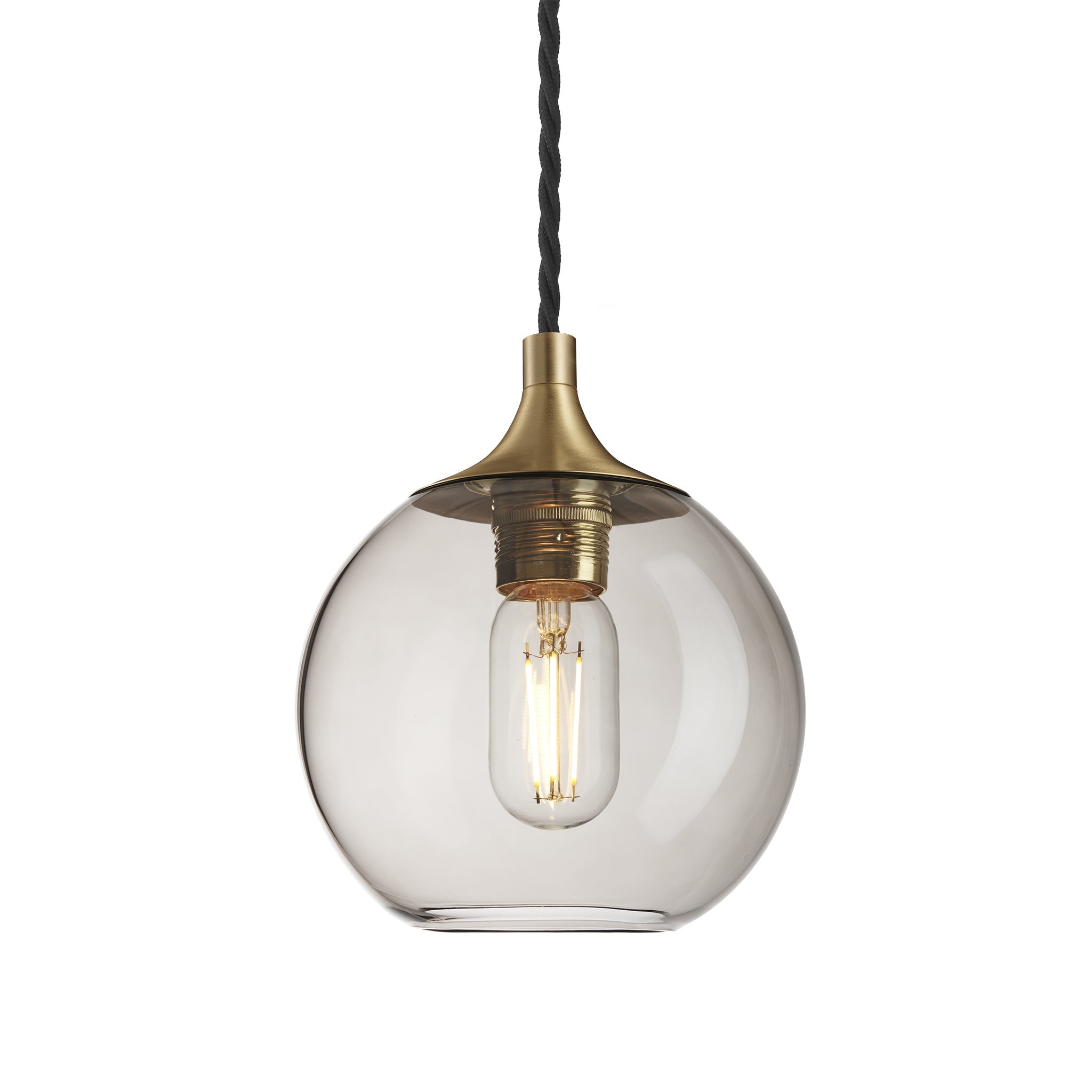 Chelsea Smoked Glass Globe Pendant - 7 Inch , Product Shot