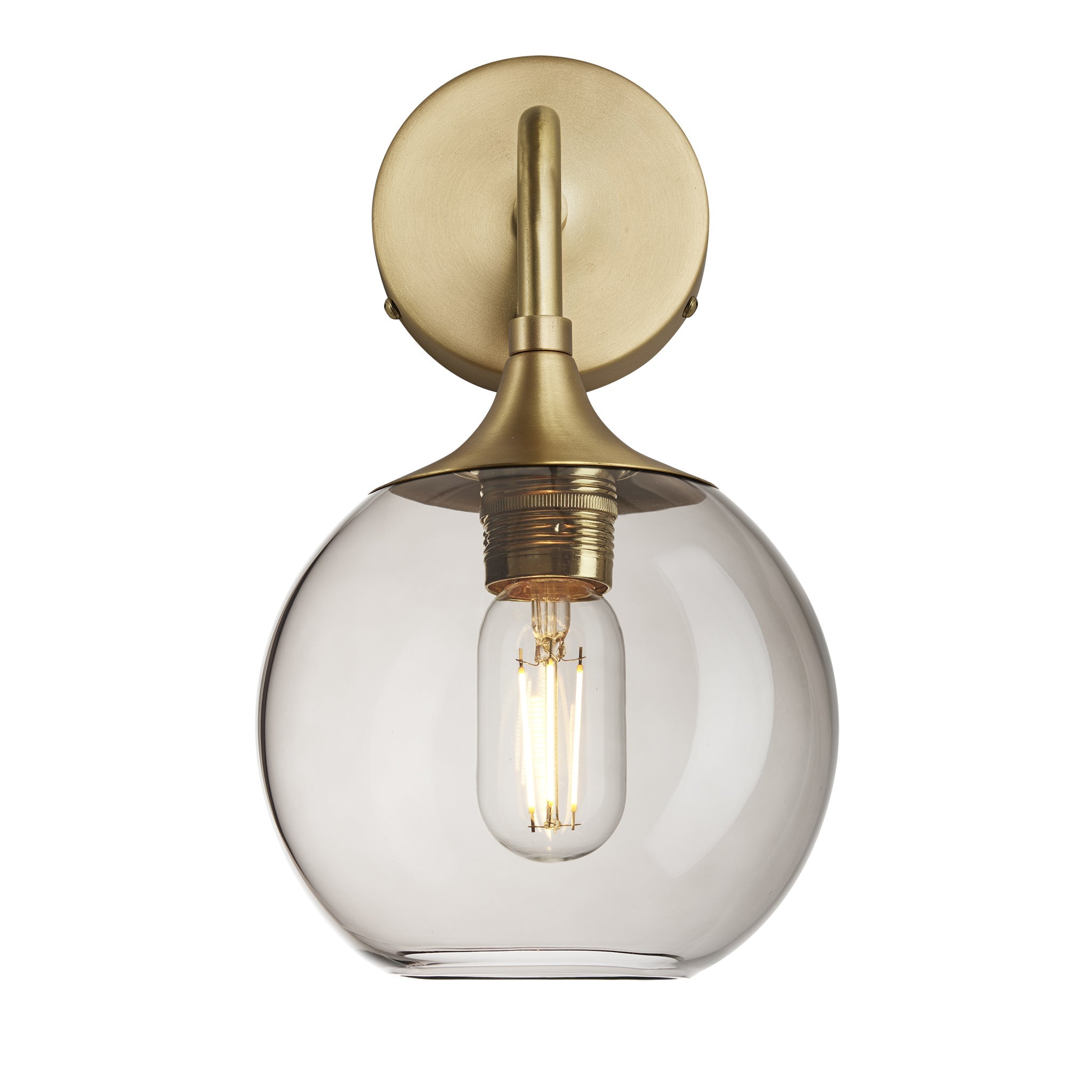 Chelsea Smoked Glass Globe Wall Light - 7 Inch , Product Shot