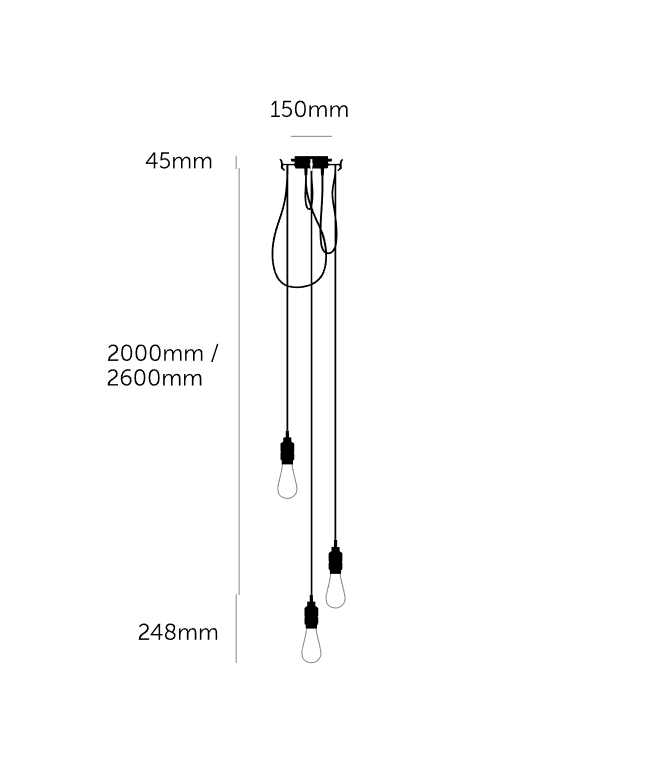 Steel Hooked 3.0 / Nude Pendant Celling light dimensions