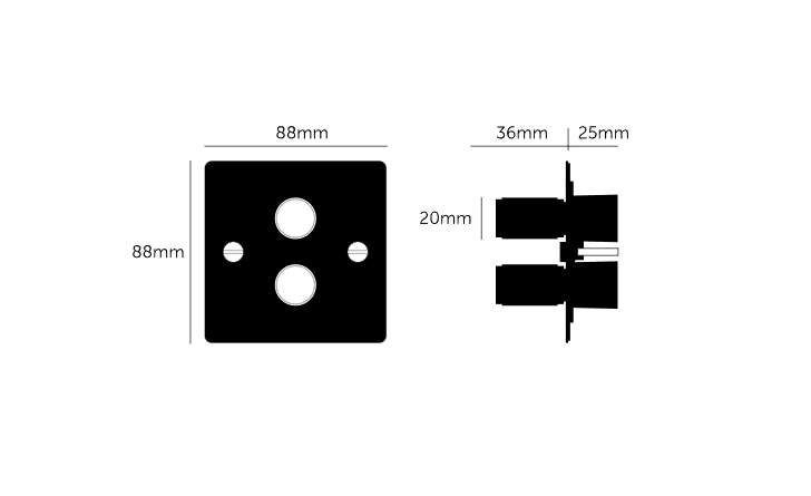 2G Dimmer/ 120W/ Smoked Bronze , Smoked Bronze dimensions 