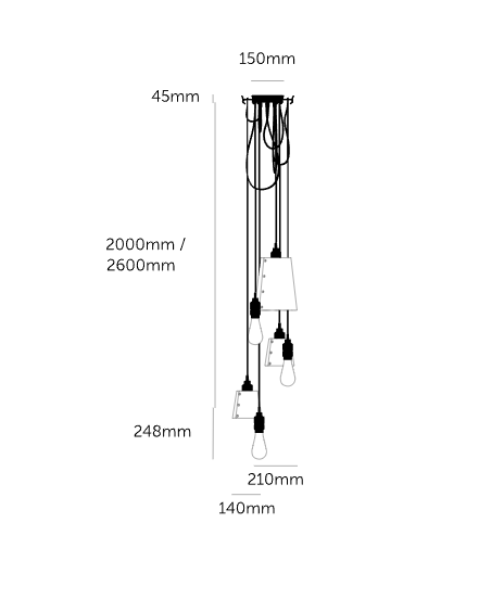 Steel Hooked 6.0 Mix / Stone Pendant Celling light dimensions 