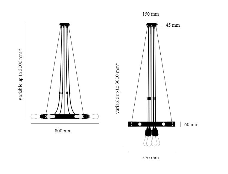Hero Light/ Graphite Pendant Ceiling light dimensions 