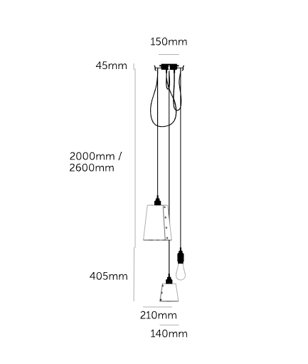 Smoked bronze Hooked 3.0 Mix / Graphite Pendant Celling light dimensions 